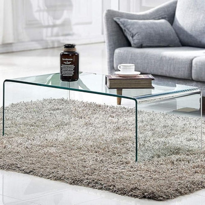 Bouton Glass Coffee Table, 16" H x 42" L x 20" W