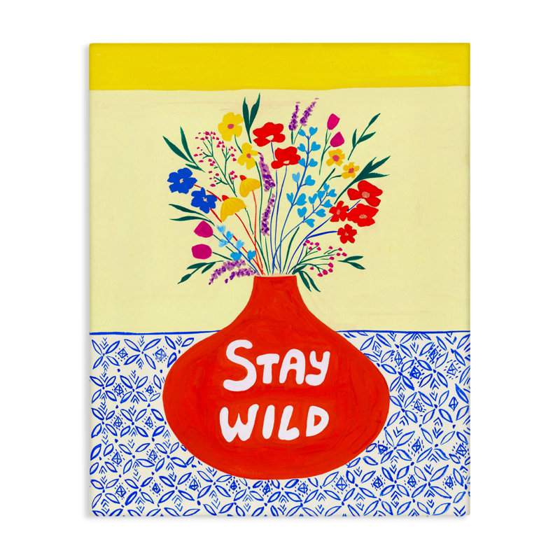 «Stay Wild Midcentury Flowers Canvas», conception par Nabeela Rumi