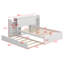 Lit plateforme avec rangement et tablettes coulissantes, lit de jour en bois avec lit gigogne simple TG-1726697878
