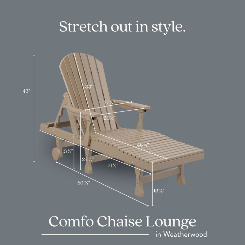 Comfo Back Outdoor Chaise Lounge, Seafoam Top with White Base