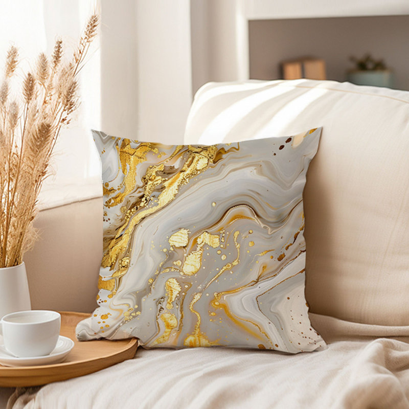 Abstract Golden Geode Crystals Marble I Modern