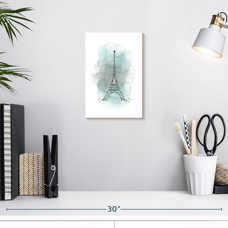 Lilie Eiffel Tower In Turquoise, 12" H x 8" W