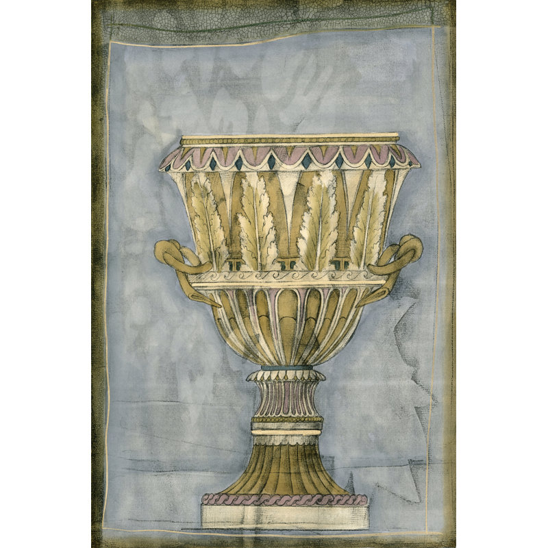 Small Urn And Damask IV (ST) by Jennifer Goldberger - Wrapped Canvas Art Prints, 46cm H x 30cm W x 3.8cm D