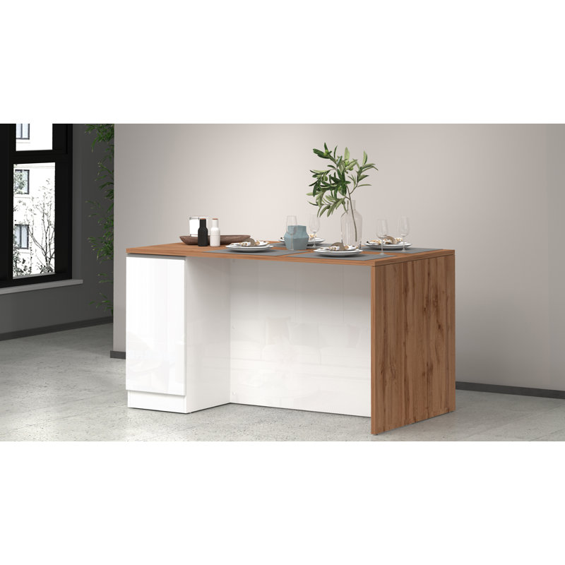 Caymitte Wood Kitchen Island, White/Oak