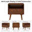 Table de chevet 21,89 po Mid-Century-130019721