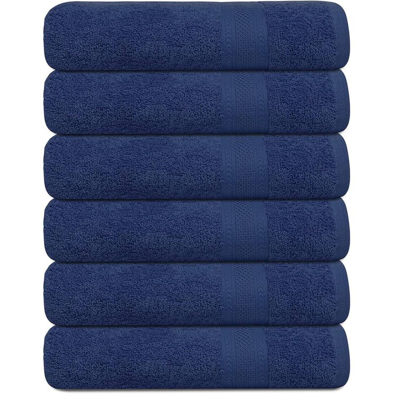 Juane Cotton Bath Towel, Navy