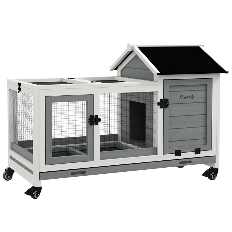 Weather Resistant Rabbit Hutch, Grey