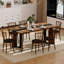 Grande table de salle à manger 70,9 po rectangulaire, grand bureau imperméable pour 8 personnes, table de salle à manger familiale de luxe avec pieds réglables