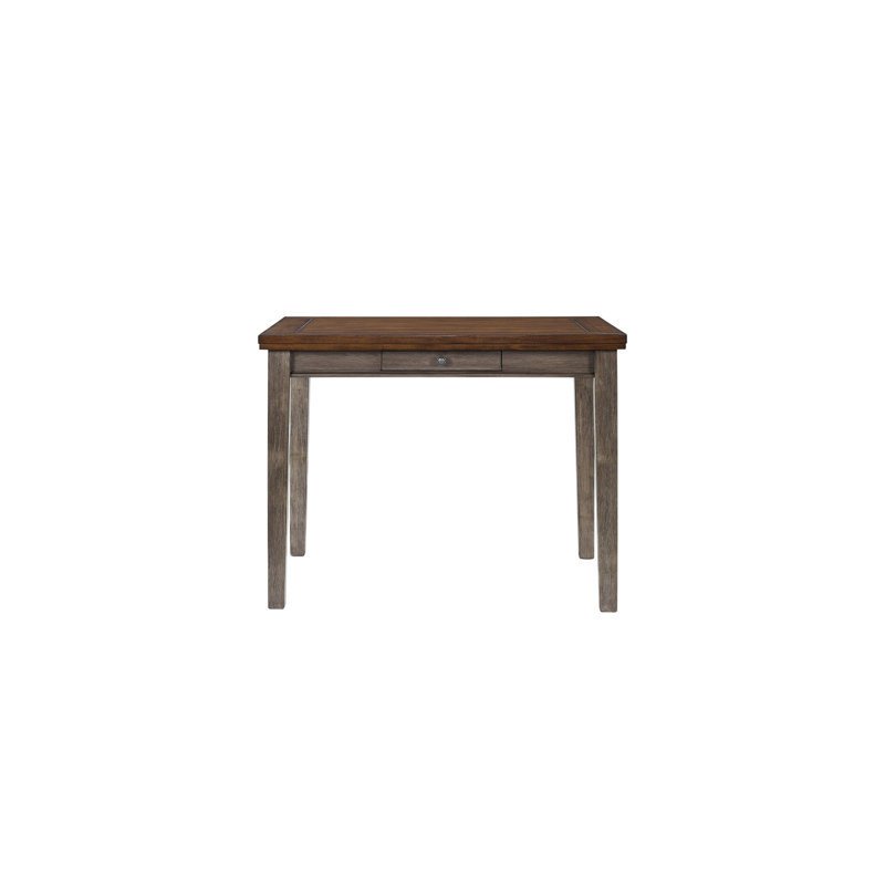 Counter Height Rustic Dining Table With 4 Drawers, Grey Two-tone Finish Style Storage Shade Feature Quality