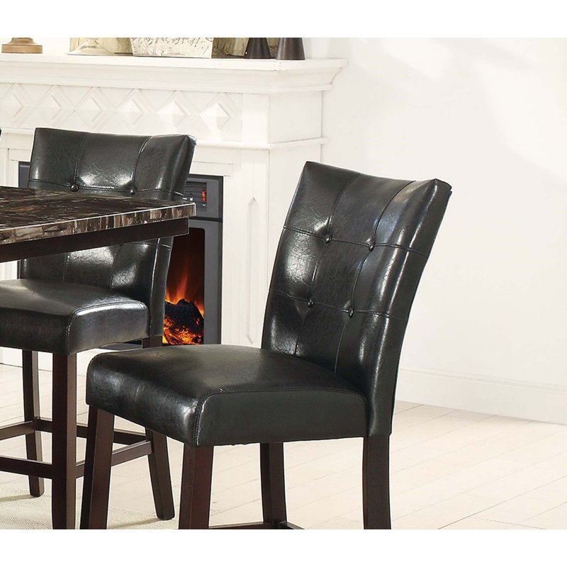 Ensemble de salle à manger à hauteur de comptoir 6 pièces, Vert foncé / Noir, H 36 po x L 60 po x l 40 po, Vert foncé / Noir