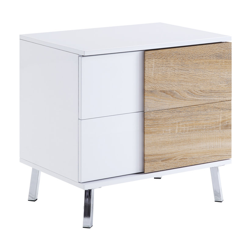Table de bout moderne moderne ultrabrillante et pieds contrastants