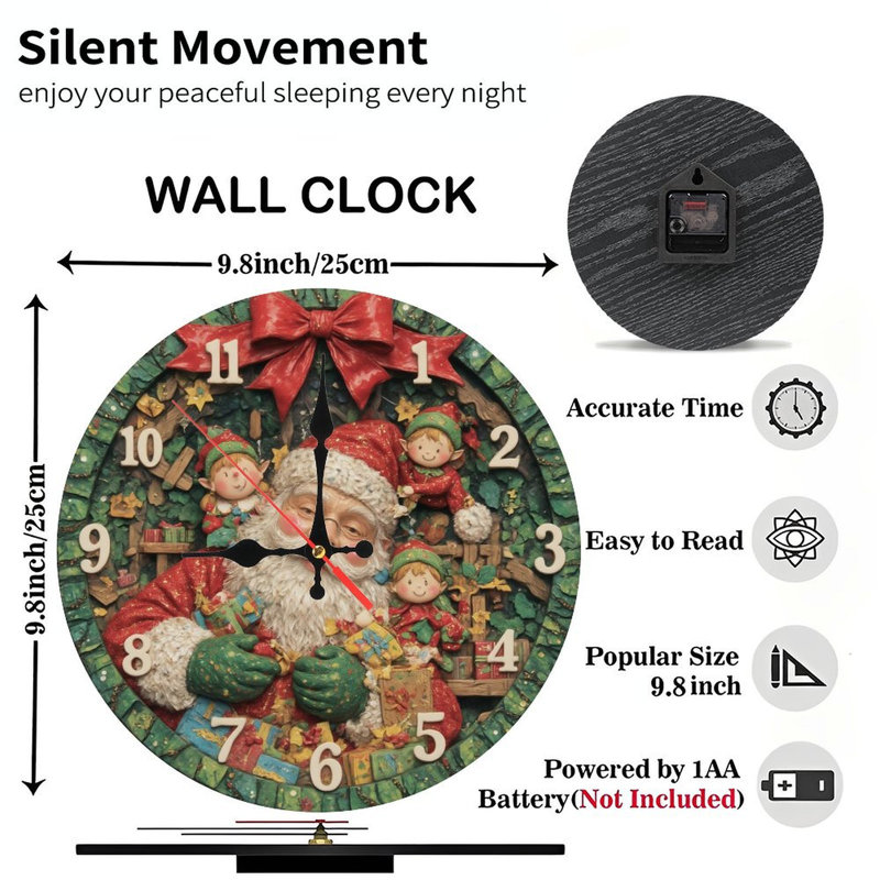 Festive-Horloge-Face-Avec-Ornements