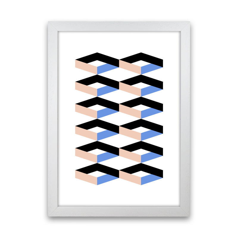 Cubes - Print, 46cm H x 34cm W x 3cm D, White Framed