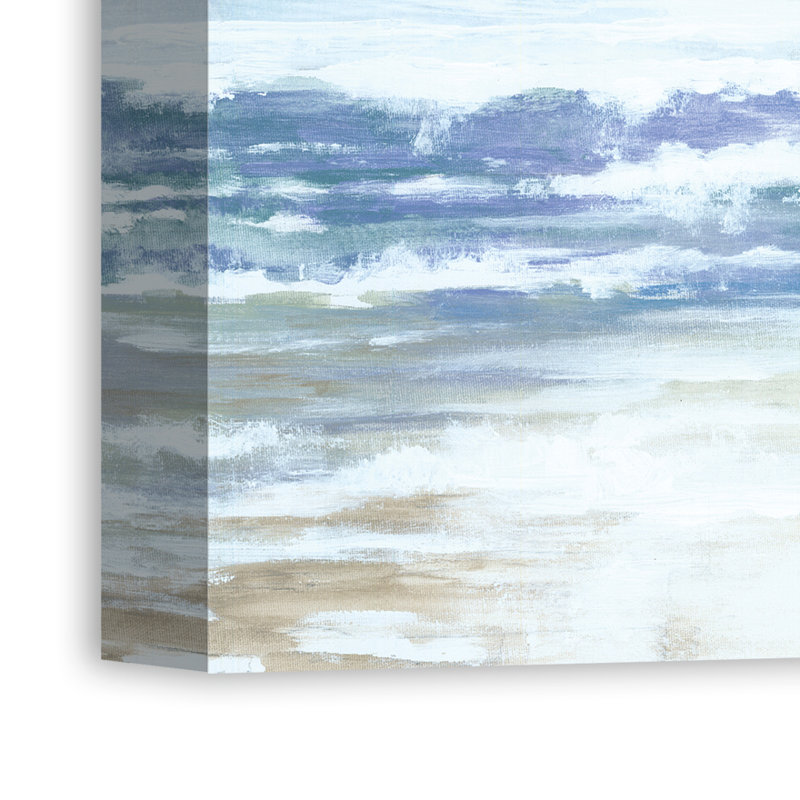 « blue beach vagues », reproduction de peinture à l’acrylique sur toile, 16 po x 24 po, Toile tendue