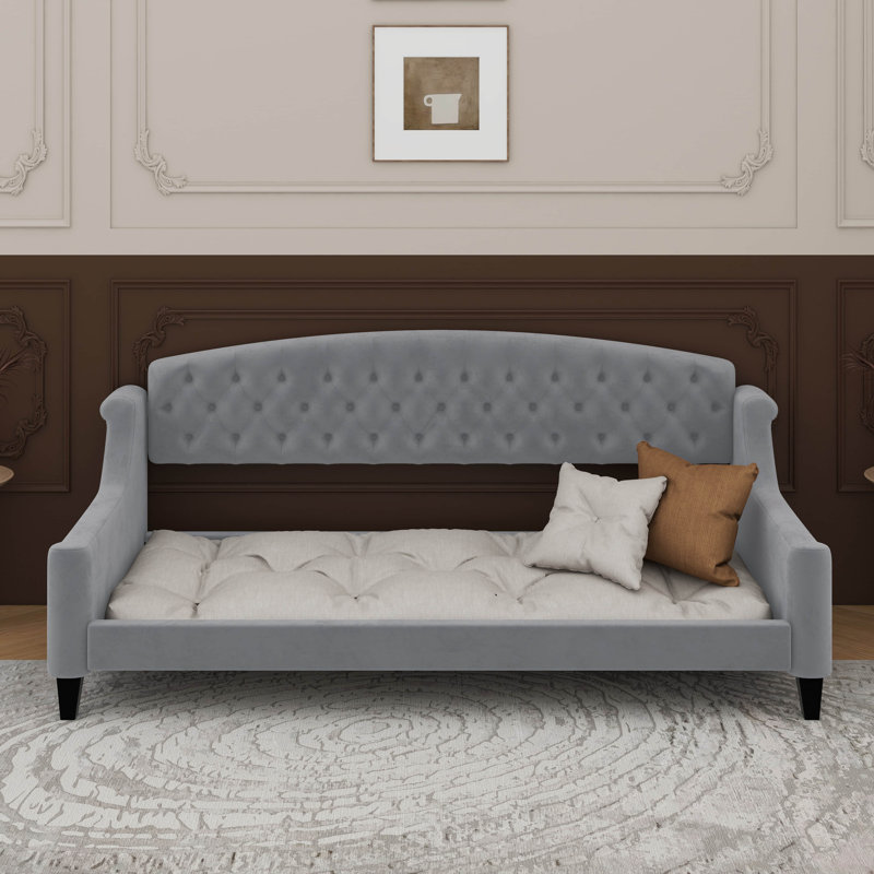 Twin Modern Luxury Tufted Button Daybed, Gray