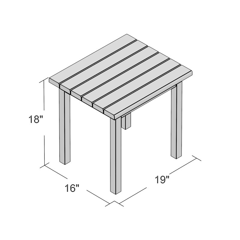Plantation Solid Wood End Table, White