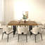 Table de salle à manger rectangulaire extensible pour 6 à 10 personnes effet bois vieilli et noir 160 à 200 cm