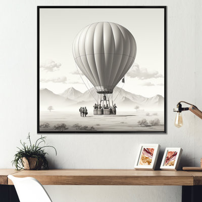 «Monochromatique Hot Air Balloon Take Off», reproduction sur toile