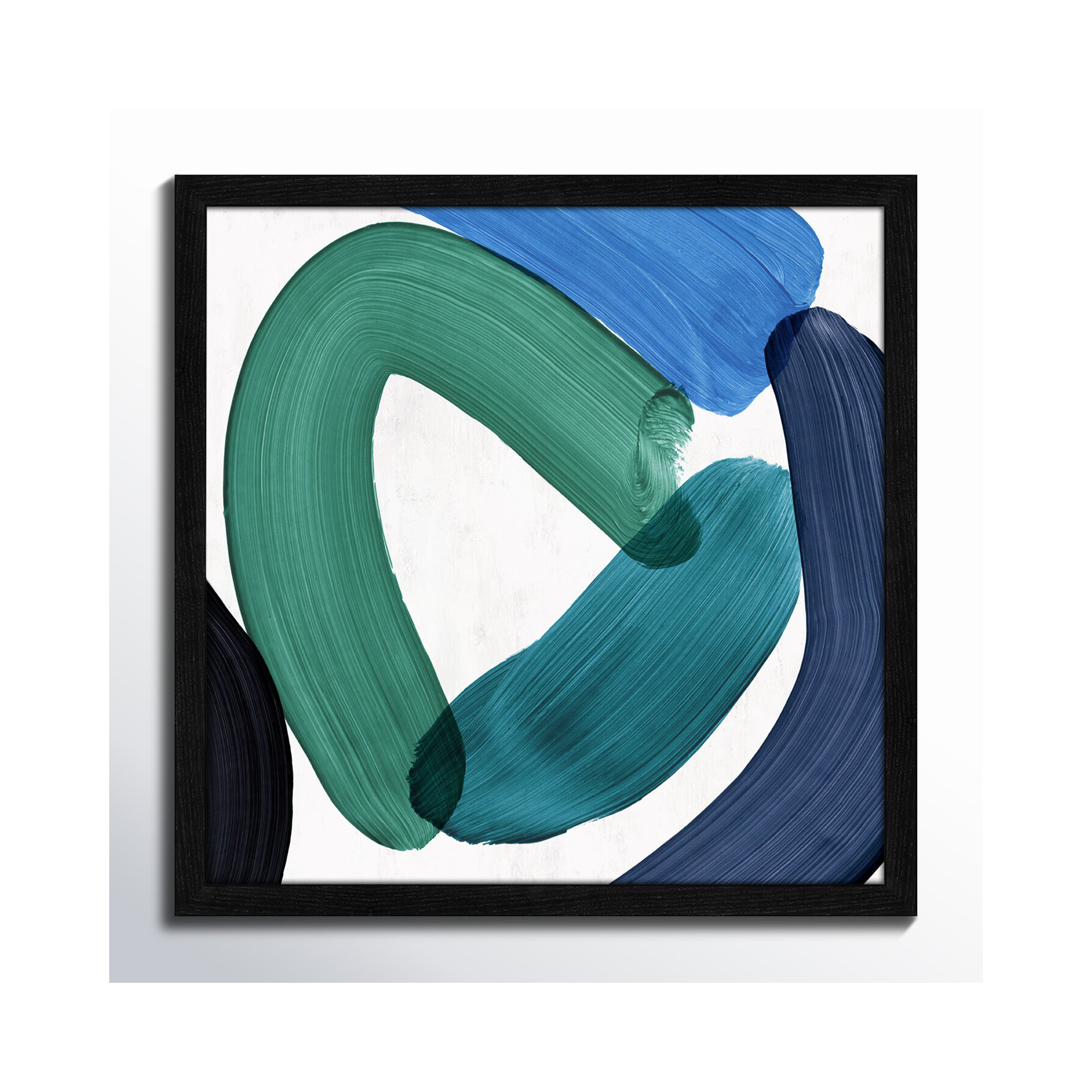 Smooth Bend I, 17" H x 17" W x 0.75" D, Black Framed