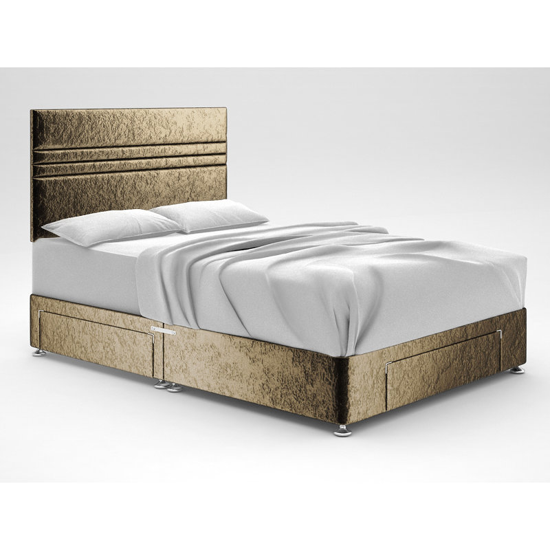 Ostara Upholstered Bed, 2 Drawers Same Side, Small Single (2'6), Truffle