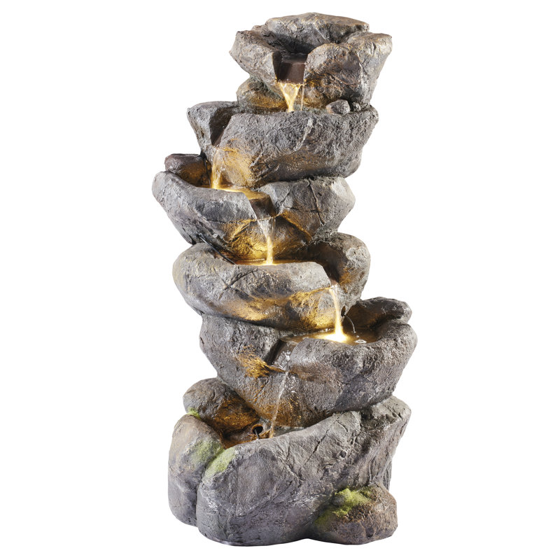 Warrenup Outdoor Weather Resistant Cascade Fountain with Lights