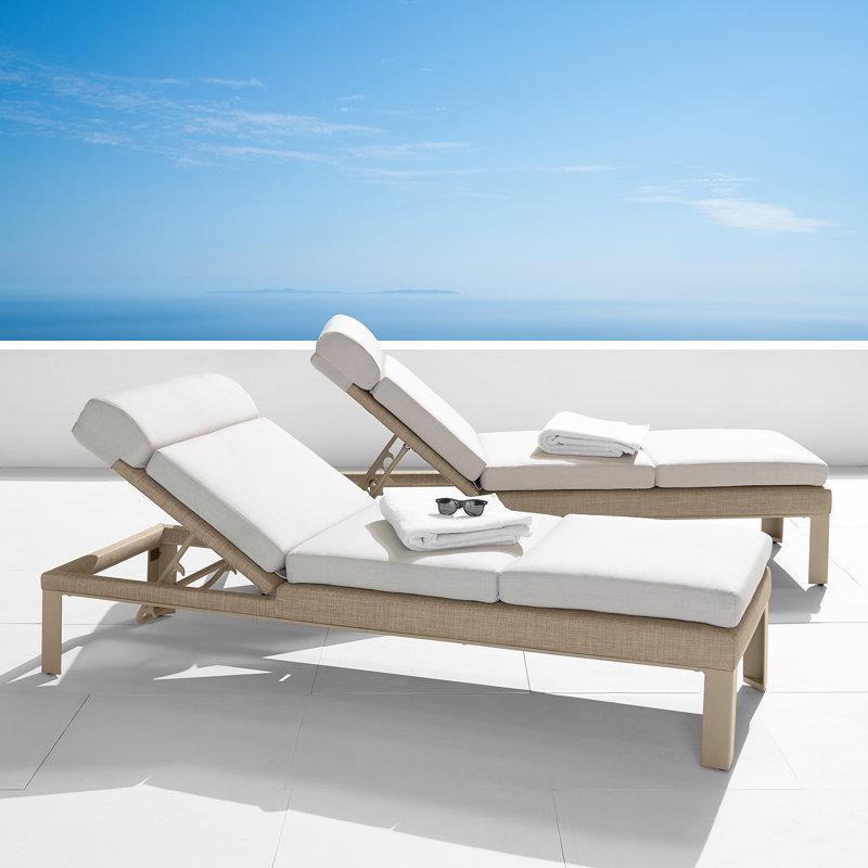 Ensemble de chaises longues avec coussins Santrez, Fenouil
