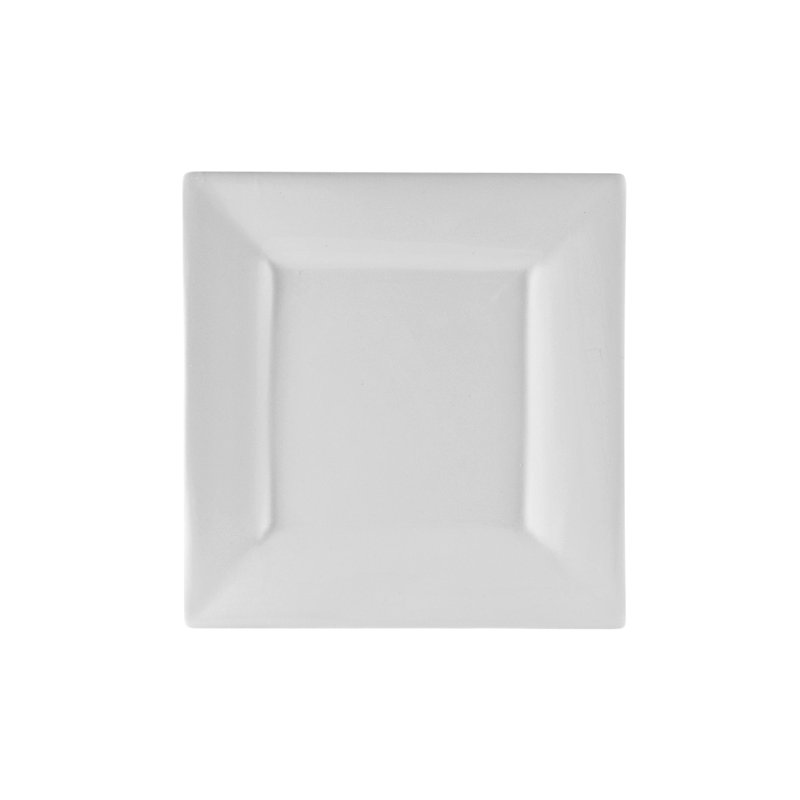 Ten Strawberry Street Whittier Square 7.5" Plate, White