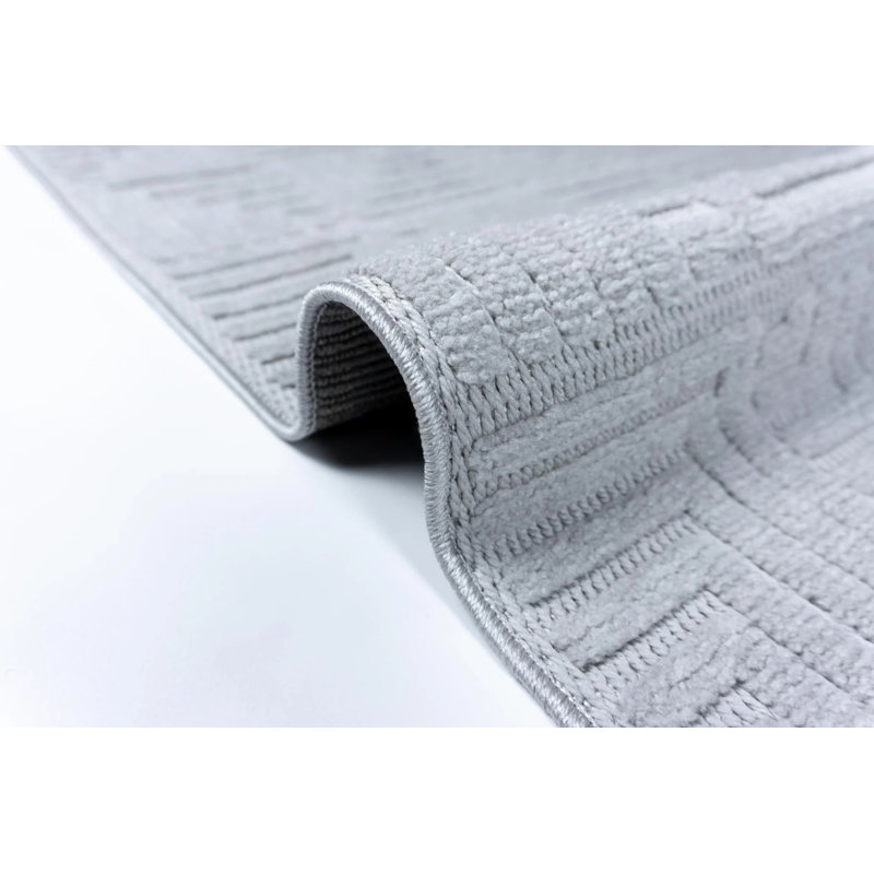 Rothe Gray Non-Slip Based Bohemian Decorative Soft Carpet, Rectangle 2'8" x 4'
