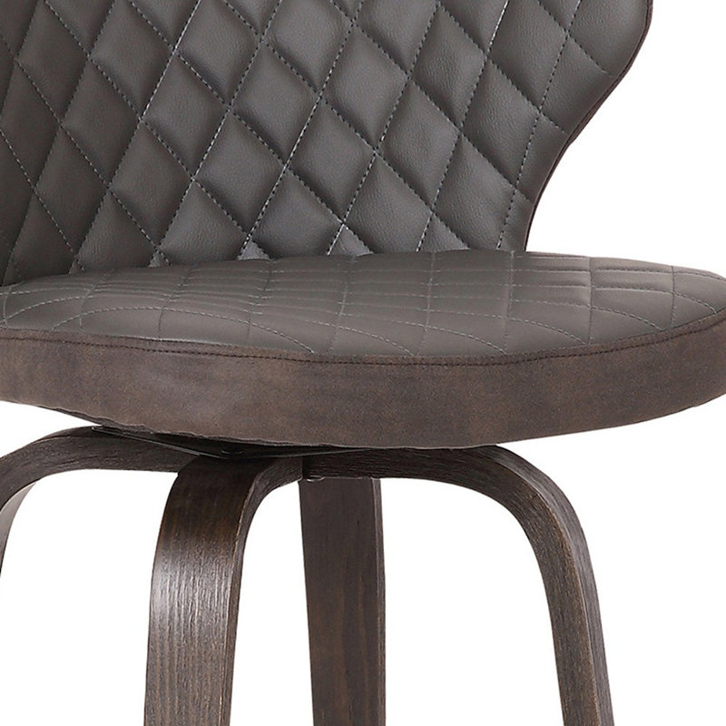 Chaise pivotante en similicuir et fer brun, Tabouret de bar (siège d’une hauteur de 30 po)