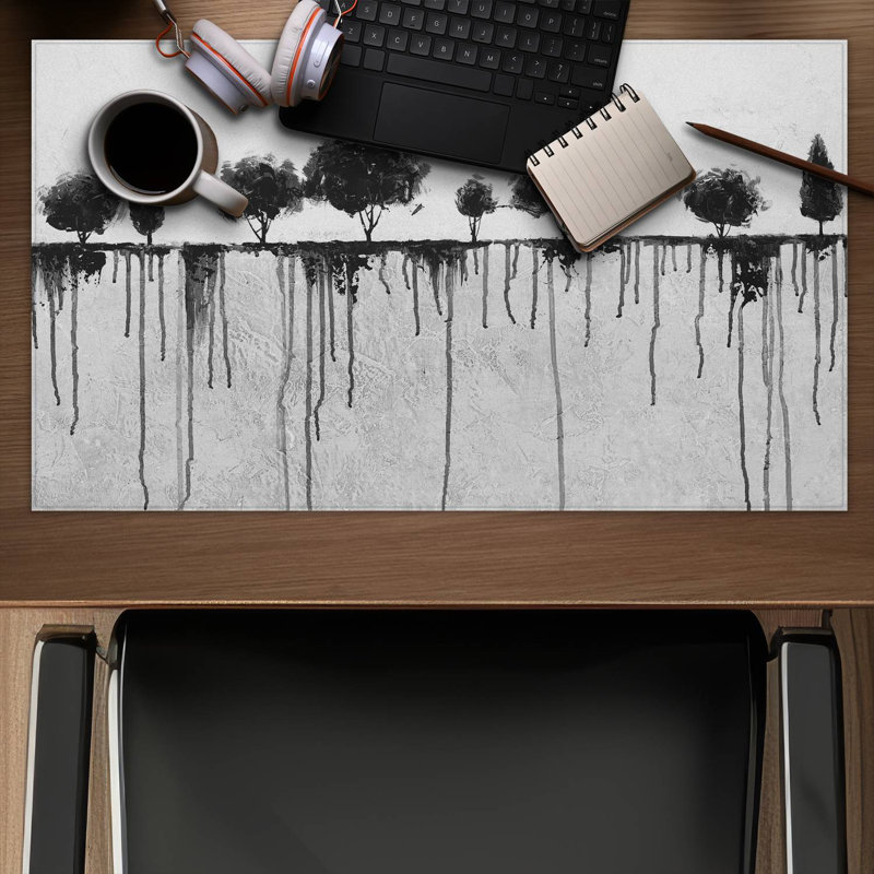 Ink bleeding trees - 14.00"x24.25" Desk mat