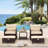 Ensemble de conversation 5 pièces, ensemble de conversation en rotin d'osier avec repose-pieds et table pour le jardin, le patio, le balcon et la plage-935143655