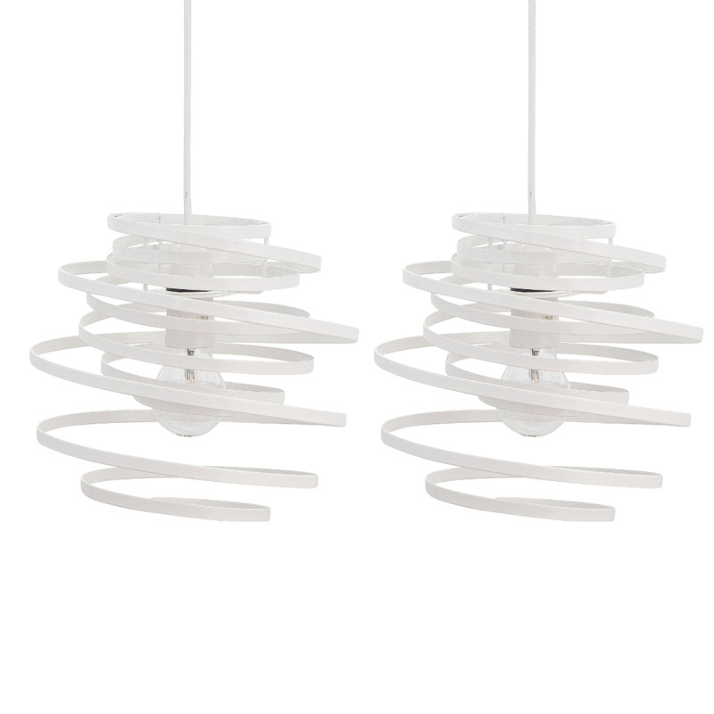 25cm H Metal Novelty Pendant Shade ( Uno ), White