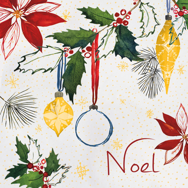 Watercolor Christmas IV by Harriet Sussman - Wrapped Canvas Art Prints, 91cm H x 91cm W x 3.8cm D