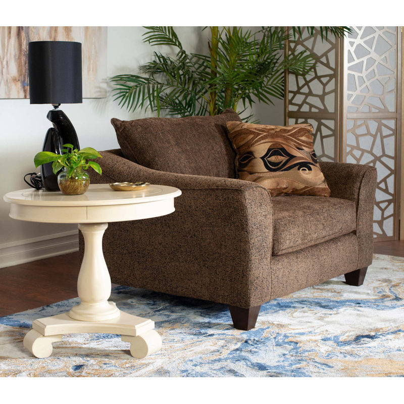 Chaise avec accoudoirs en tissu Camero, Brun