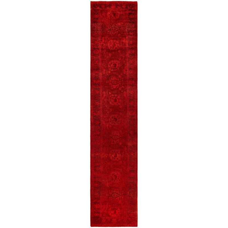 Overdyed One-of-a-Kind 2' 7" X 12' 10" Hand Knotted Area Rug