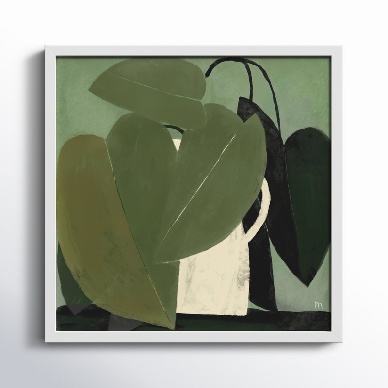 Green On Green Painting by StudioM, White, 16" H x 16" W