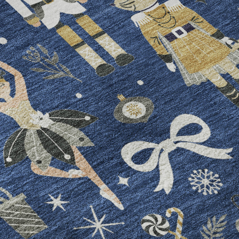 Premium Machine Washable Mayfield AMF1827 Fun Christmas Rug, Runner 2'3" x 7'6"
