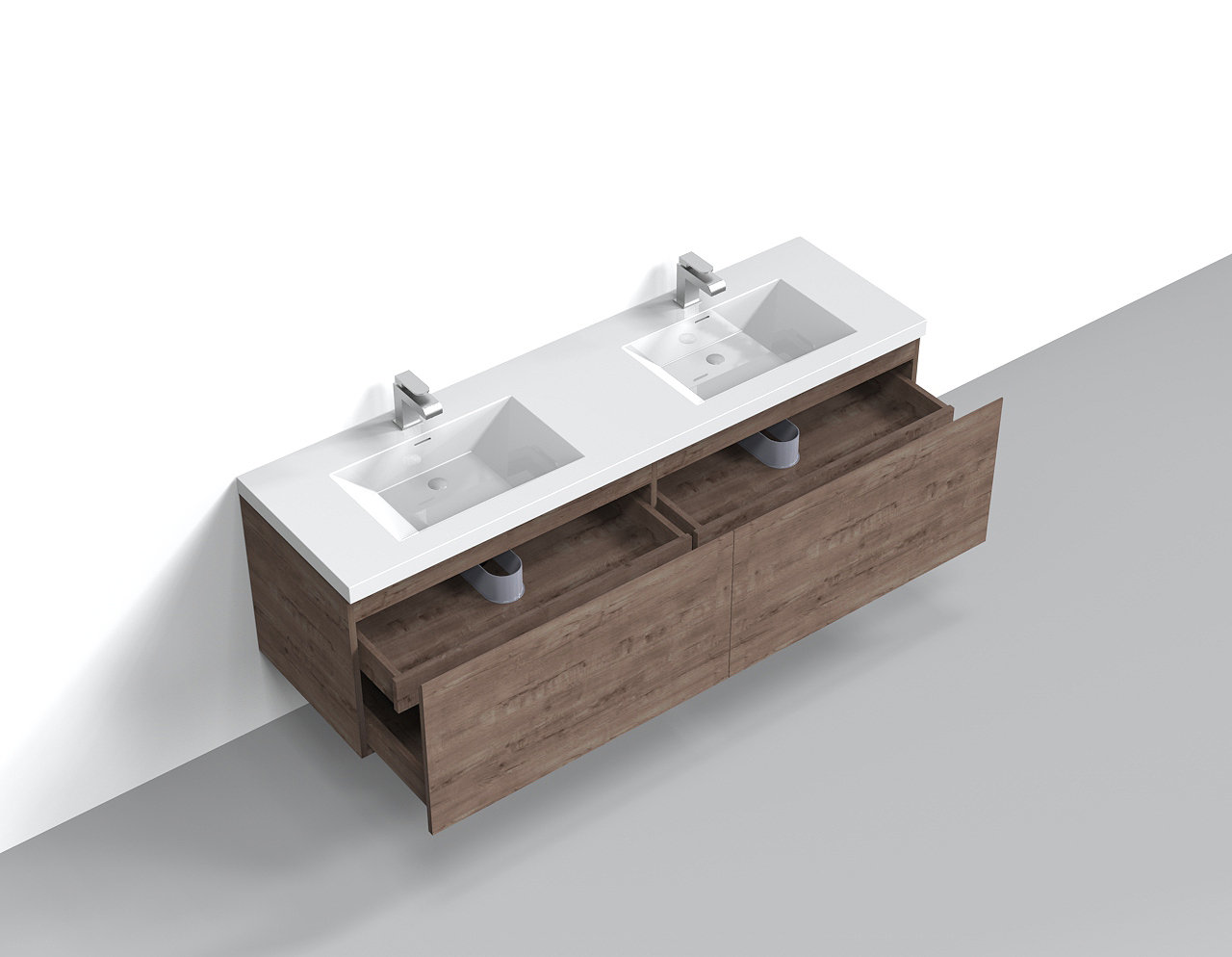 Latitude Run® 72'' Double Bathroom Vanity with Quartz Vanity Top | Wayfair