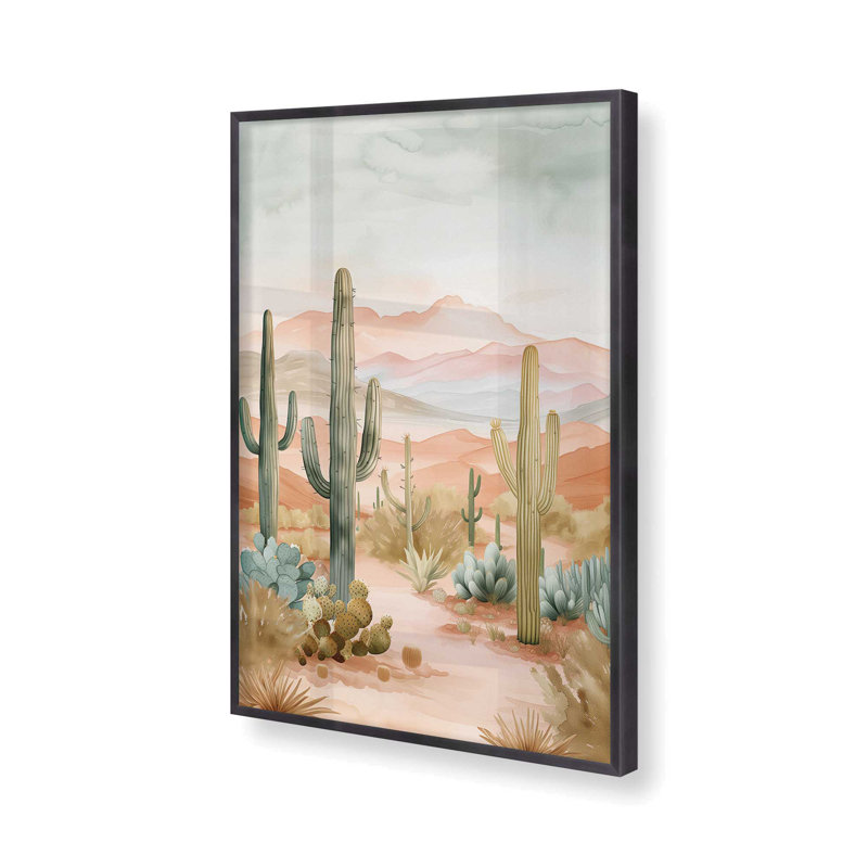 Cactus Waltz I, Cadre photo simple en zinc vieilli, H 15,25 po x l 12,25 po