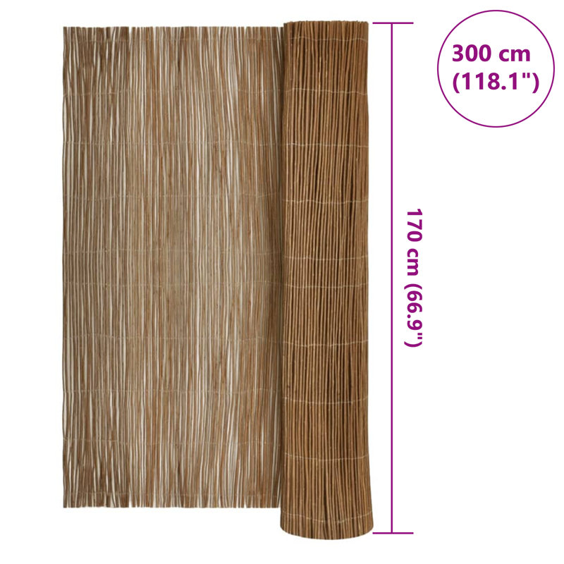 Willow Fence, 300cm H x 170cm W
