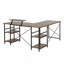 L-Shape Industrial Desk with Storage Shelves, Reversible Design for Flexibility and Organization