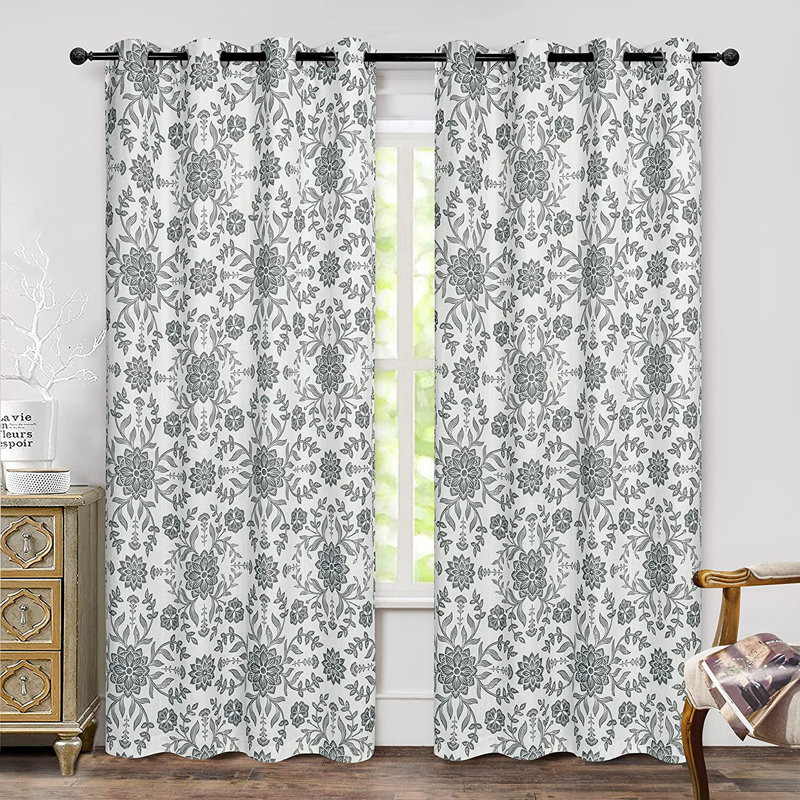 Twyla Blackout Curtain Pair, Ivory Gray