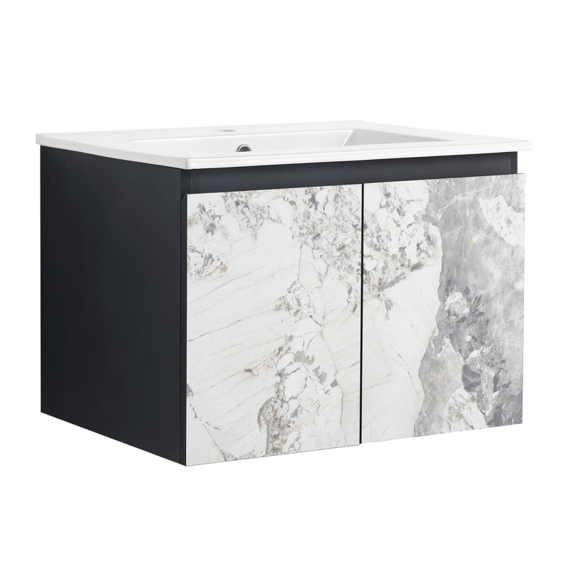 Meuble-lavabo mural 24 po avec lavabo en céramique