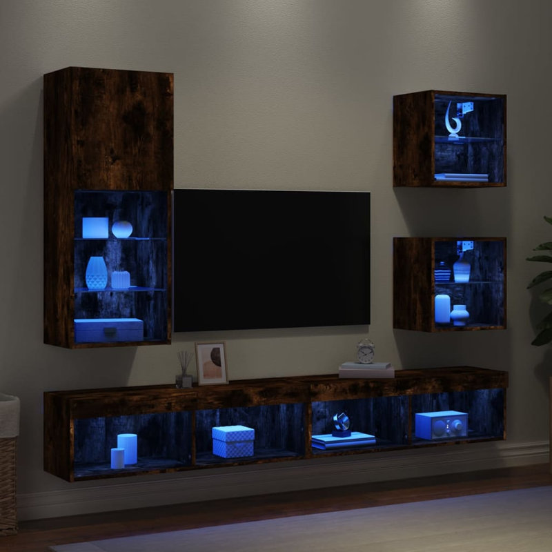 Burdue TV Stand, Smoked Oak