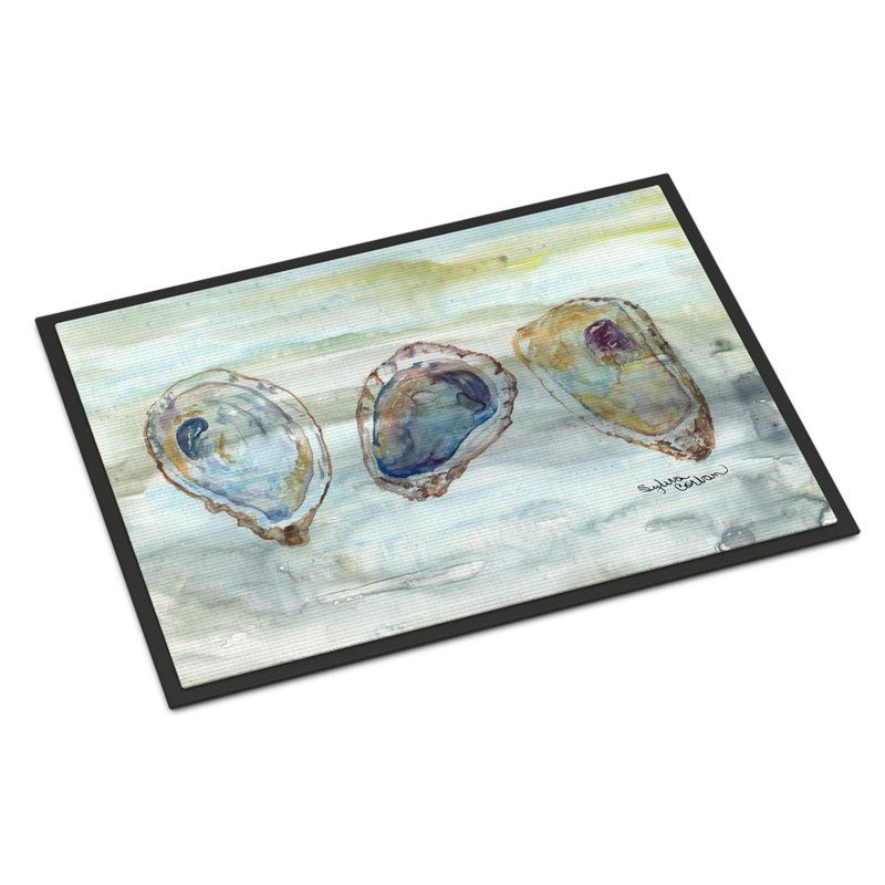 Tapis d'entrée antidérapant Frida Oysters, Rectangle 1 pi 5 po x 2 pi 2 po