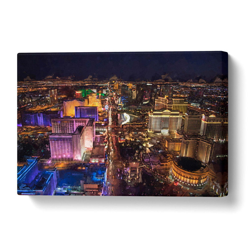 Aerial View Of The Las Vegas Strip - No Frame - Wrapped Canvas, 76.2 cm H x 50.8 cm W