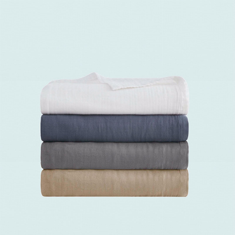 1 PCS 100% Cotton Lightweight Blanket Tan, King
