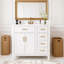 Meuble-lavabo moderne 36 po avec lavabo en céramique blanc, portes à fermeture douce, 4 tiroirs de rangement, conception élégante pour les petites salles de bain-101942642