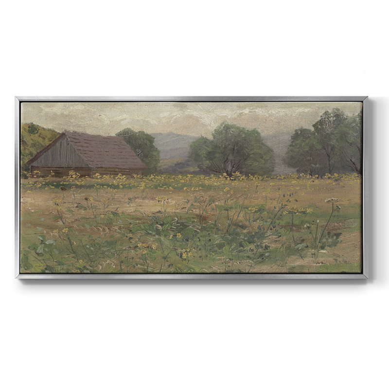 Série paysage - DCCIV - Toile tendue avec châssis, prête à accrocher, Argent argent