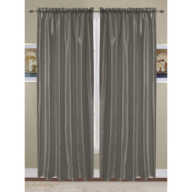 Panneau de rideau de fenêtre semi-transparent Alexzavier, l 54 po x L 90 po, Gris